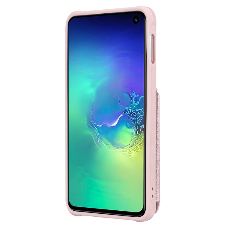 PU Leather Zipper Kickstand Leather Protection Casing for Samsung Galaxy S10e - Rose Gold-3