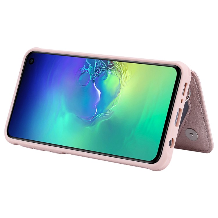 PU Leather Zipper Kickstand Leather Protection Casing for Samsung Galaxy S10e - Rose Gold-6