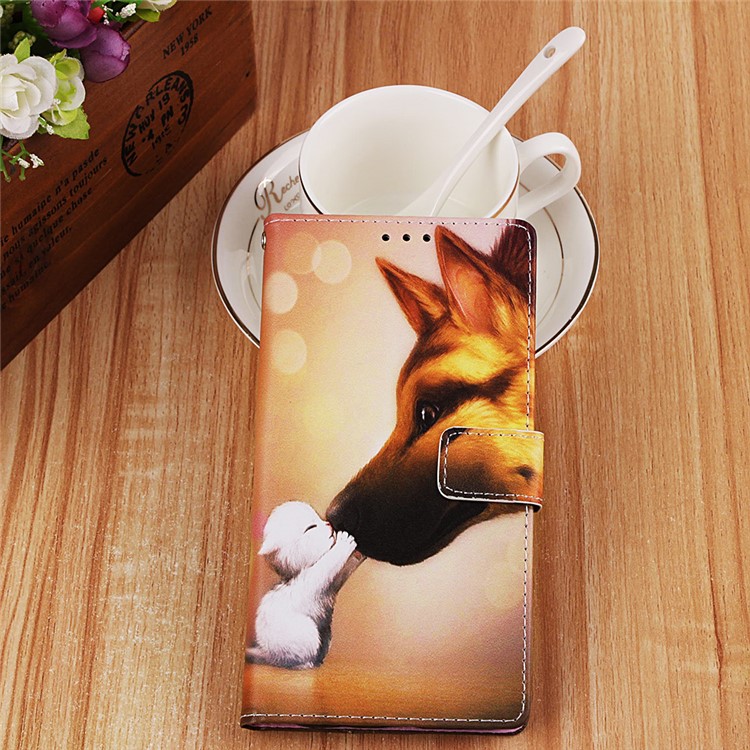 Support De Portefeuille En Cuir D'impression Modèle Pour Samsung Galaxy A40 - Chat Et Chien-8
