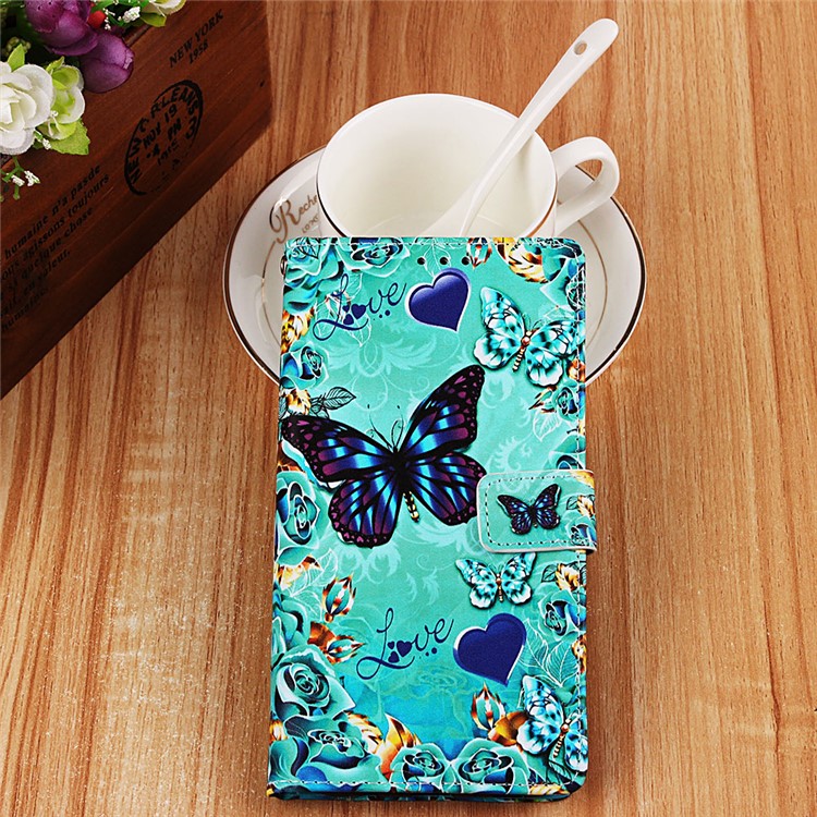 Pattern Printing Wallet Leather Stand Case for Samsung Galaxy A40 - Butterflies-8
