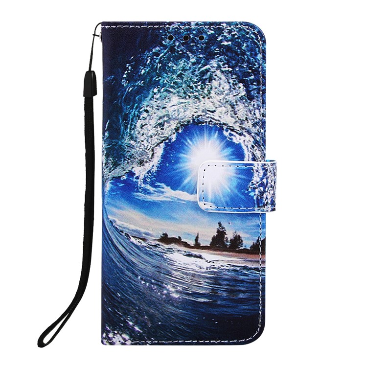 Pattern Printing Wallet Leather Stand Case for Samsung Galaxy A40 - Wave-2