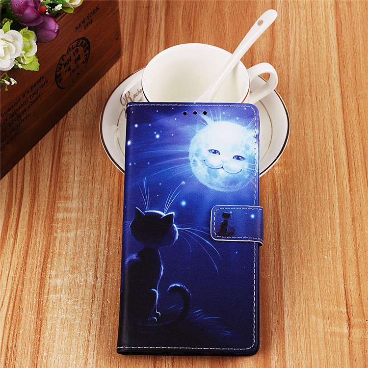 Pattern Printing Wallet Leather Stand Case for Samsung Galaxy A40 - Cat-8