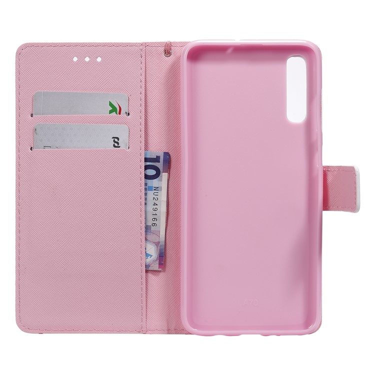 Estojo De Couro Carteira Padrão De Impressão Estande Para Samsung Galaxy A70 - Árvores Coloridas-4