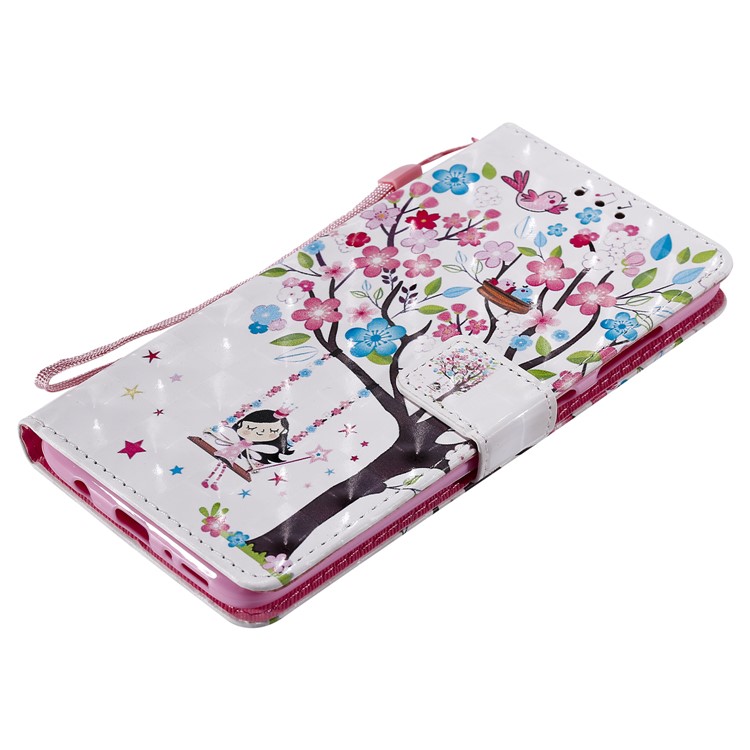 Estojo De Couro Carteira Padrão De Impressão Estande Para Samsung Galaxy A70 - Árvores Coloridas-5
