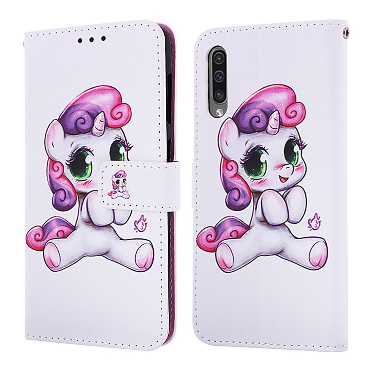 Pattern Printing Wallet Stand Leather Cover for Samsung Galaxy A50 / A50s / A30s - Lovely Unicorn-3