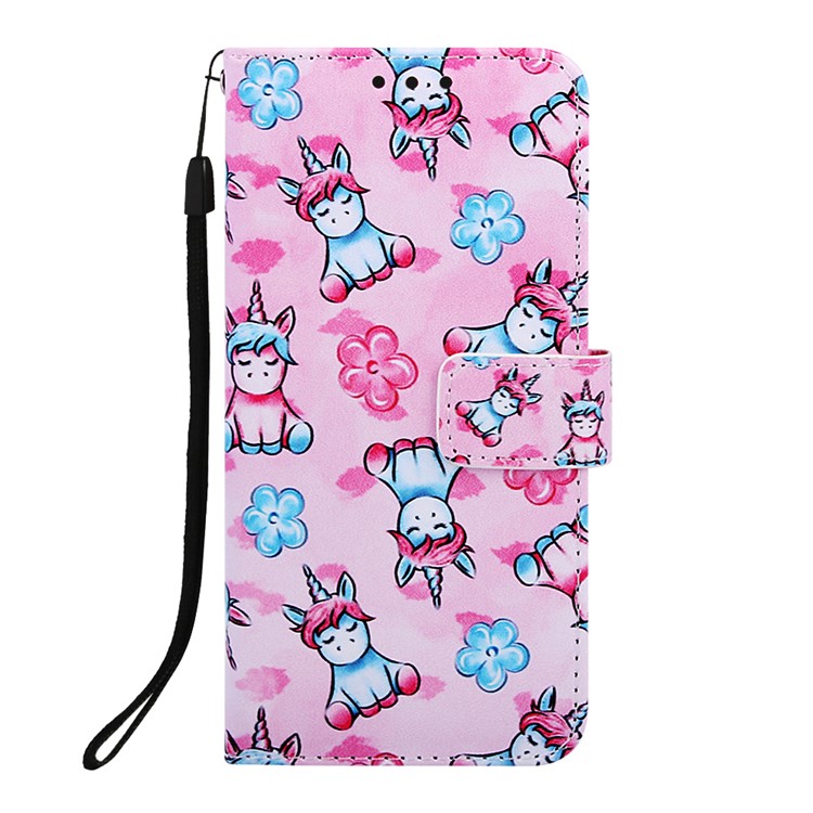 Pattern Printing Wallet Stand Leather Cover for Samsung Galaxy A50 / A50s / A30s - Unicorns and Flower-2