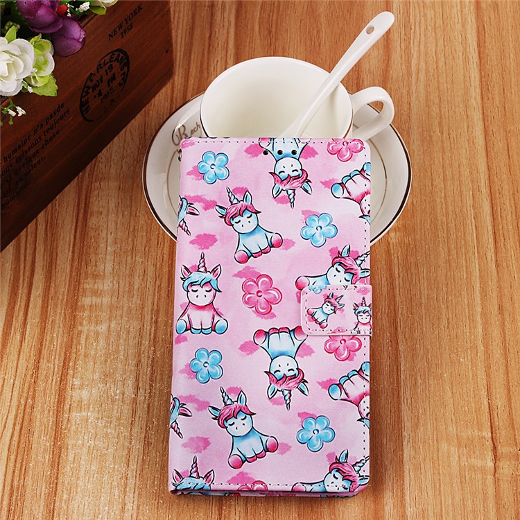Pattern Printing Wallet Stand Leather Cover for Samsung Galaxy A50 / A50s / A30s - Unicorns and Flower-8
