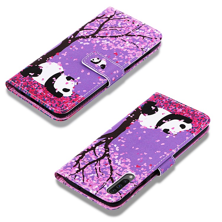 Pattern Printing Wallet Stand Leather Cover for Samsung Galaxy A50 / A50s / A30s - Panda Under The Tree-7