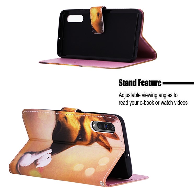 Pattern Printing Wallet Stand Leather Cover for Samsung Galaxy A50 / A50s / A30s - Cat and Dog-4