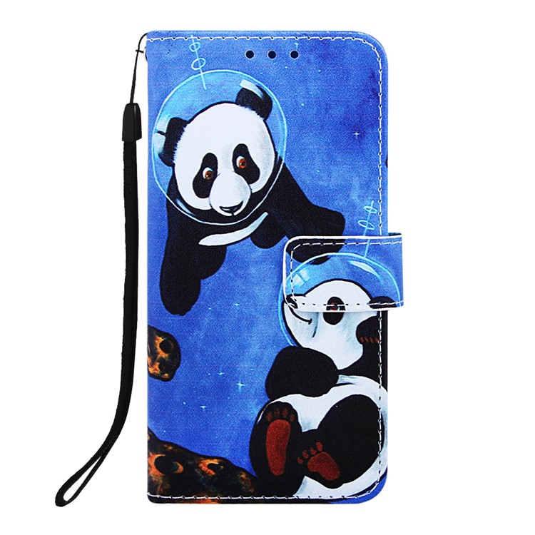 Pattern Printing Wallet Stand Leather Cover for Samsung Galaxy A50 / A50s / A30s - Two Pandas-3