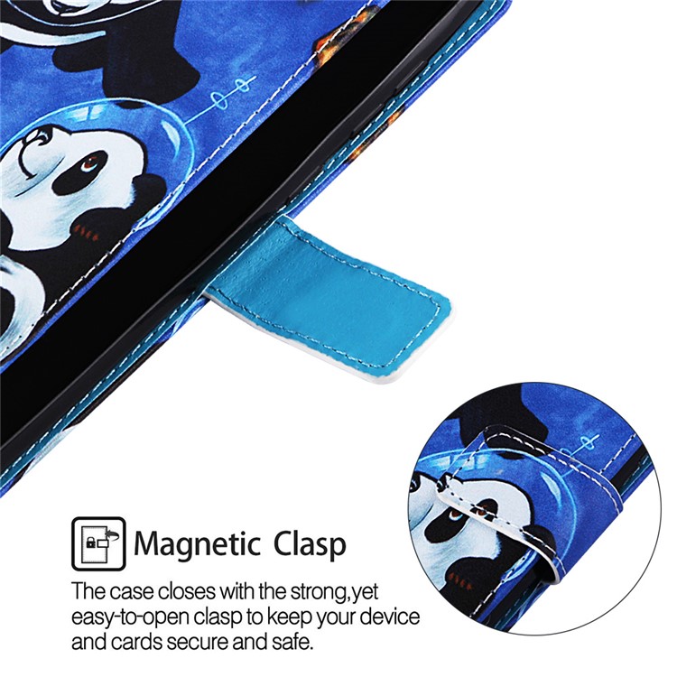 Pattern Printing Wallet Stand Leather Cover for Samsung Galaxy A50 / A50s / A30s - Two Pandas-6