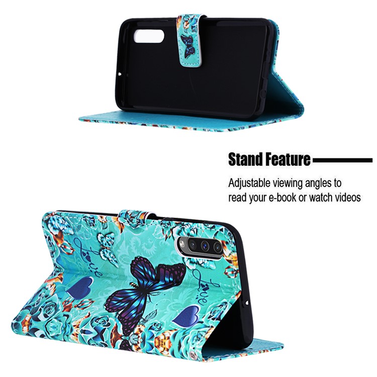 Pattern Printing Wallet Stand Leather Cover for Samsung Galaxy A50 / A50s / A30s - Butterflies-4