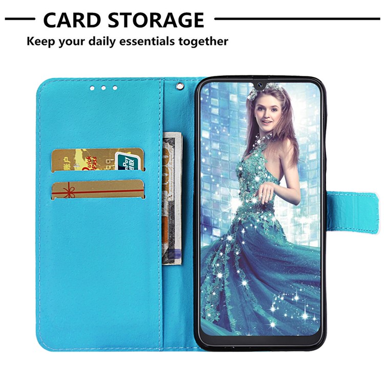 Pattern Printing Wallet Stand Leather Cover for Samsung Galaxy A50 / A50s / A30s - Eiffel Tower-6