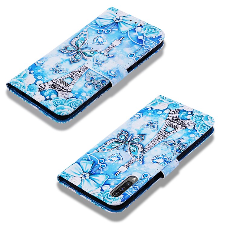 Pattern Printing Wallet Stand Leather Cover for Samsung Galaxy A50 / A50s / A30s - Eiffel Tower-7
