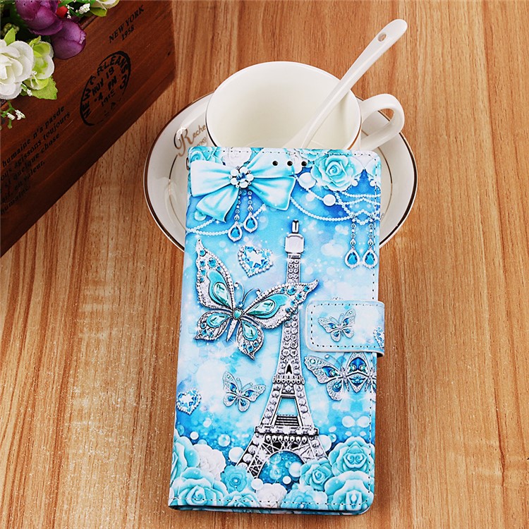 Pattern Printing Wallet Stand Leather Cover for Samsung Galaxy A50 / A50s / A30s - Eiffel Tower-8