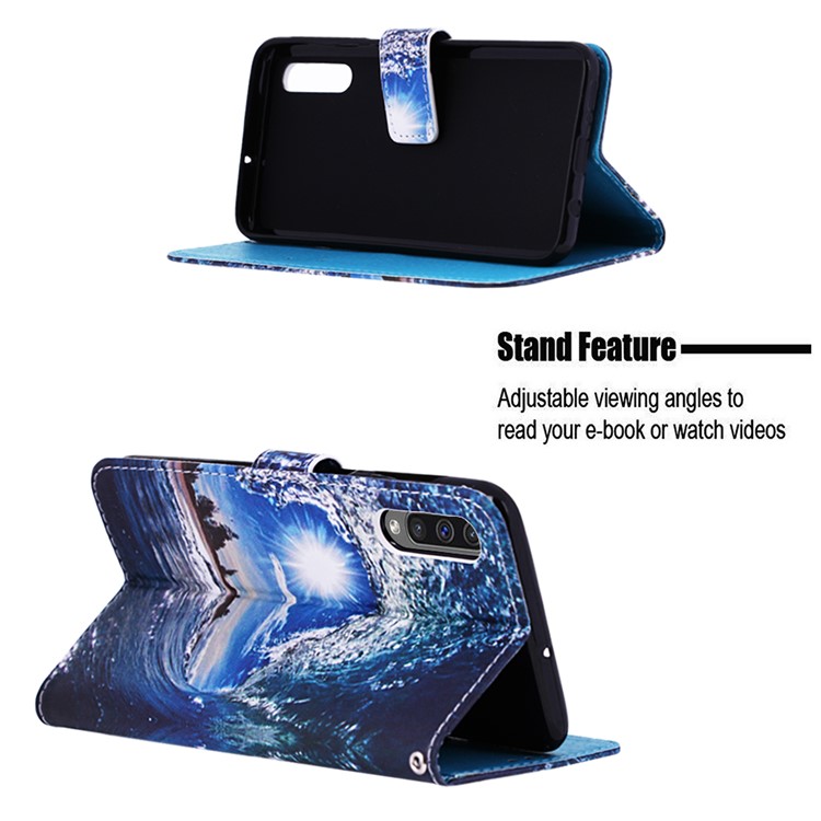 Pattern Printing Wallet Stand Leather Cover for Samsung Galaxy A50 / A50s / A30s - Wave-4