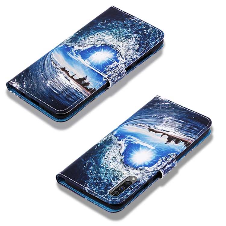 Pattern Printing Wallet Stand Leather Cover for Samsung Galaxy A50 / A50s / A30s - Wave-7