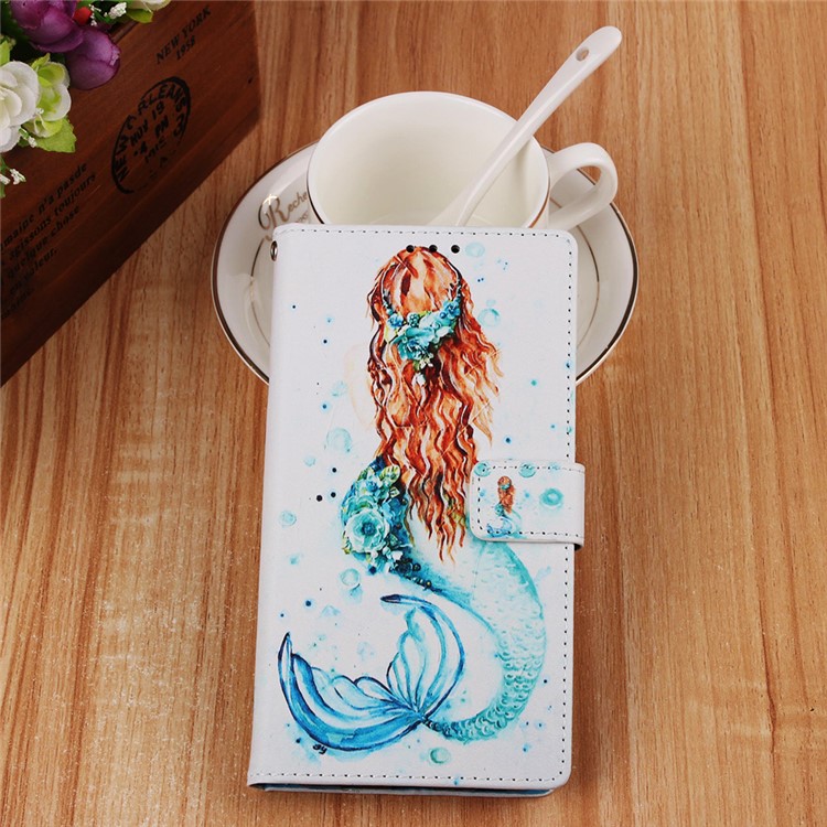 Pattern Printing Wallet Stand Leather Cover for Samsung Galaxy A50 / A50s / A30s - Mermaid-8