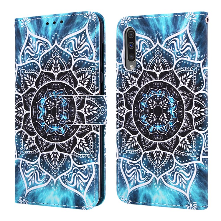 Pattern Printing Wallet Stand Leather Cover for Samsung Galaxy A50 / A50s / A30s - Mandala Flower-3