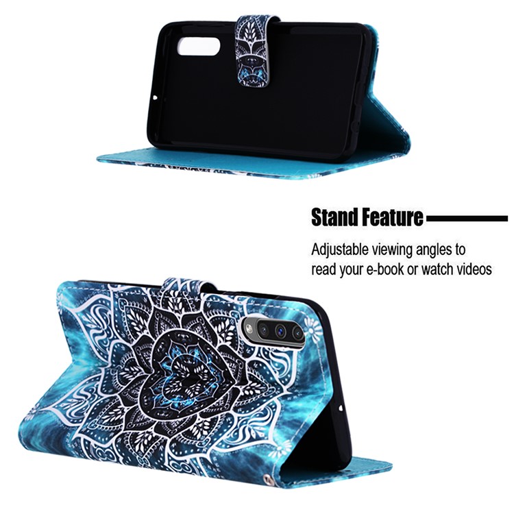 Pattern Printing Wallet Stand Leather Cover for Samsung Galaxy A50 / A50s / A30s - Mandala Flower-4