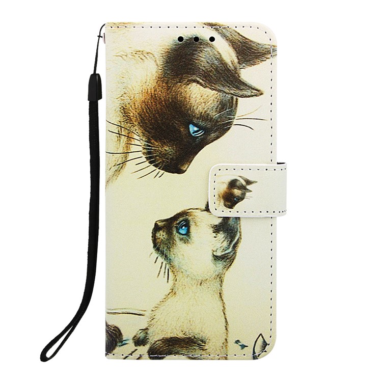Pattern Printing Wallet Stand Leather Cover for Samsung Galaxy A50 / A50s / A30s - Cat Mother and Baby-2