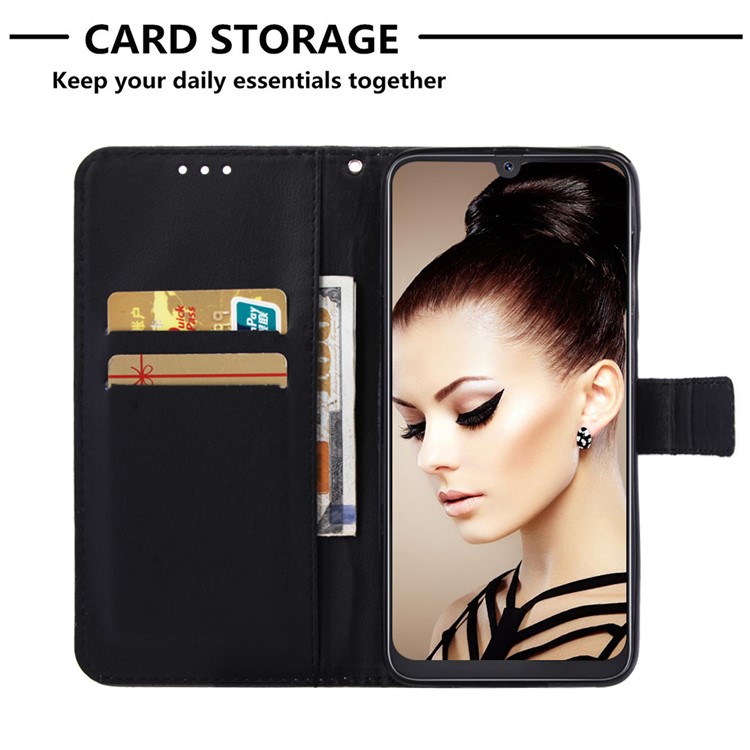 Pattern Printing Wallet Stand Leather Cover for Samsung Galaxy A50 / A50s / A30s - Cat Mother and Baby-6