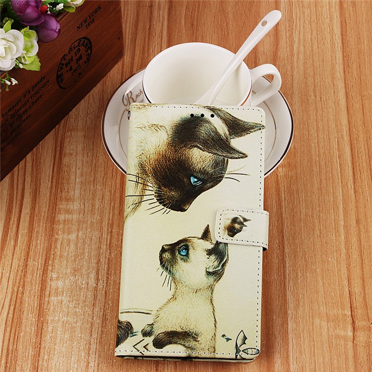 Pattern Printing Wallet Stand Leather Cover for Samsung Galaxy A50 / A50s / A30s - Cat Mother and Baby-8