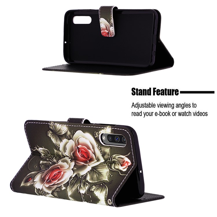 Pattern Printing Wallet Stand Leather Cover for Samsung Galaxy A50 / A50s / A30s - Vivid Flower-4