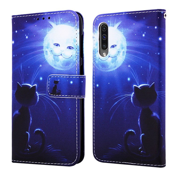 Pattern Printing Wallet Stand Leather Cover for Samsung Galaxy A50 / A50s / A30s - Cat-3