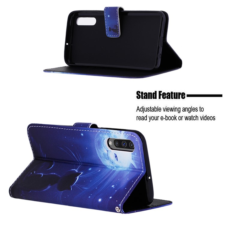 Pattern Printing Wallet Stand Leather Cover for Samsung Galaxy A50 / A50s / A30s - Cat-4