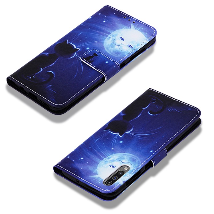 Pattern Printing Wallet Stand Leather Cover for Samsung Galaxy A50 / A50s / A30s - Cat-7