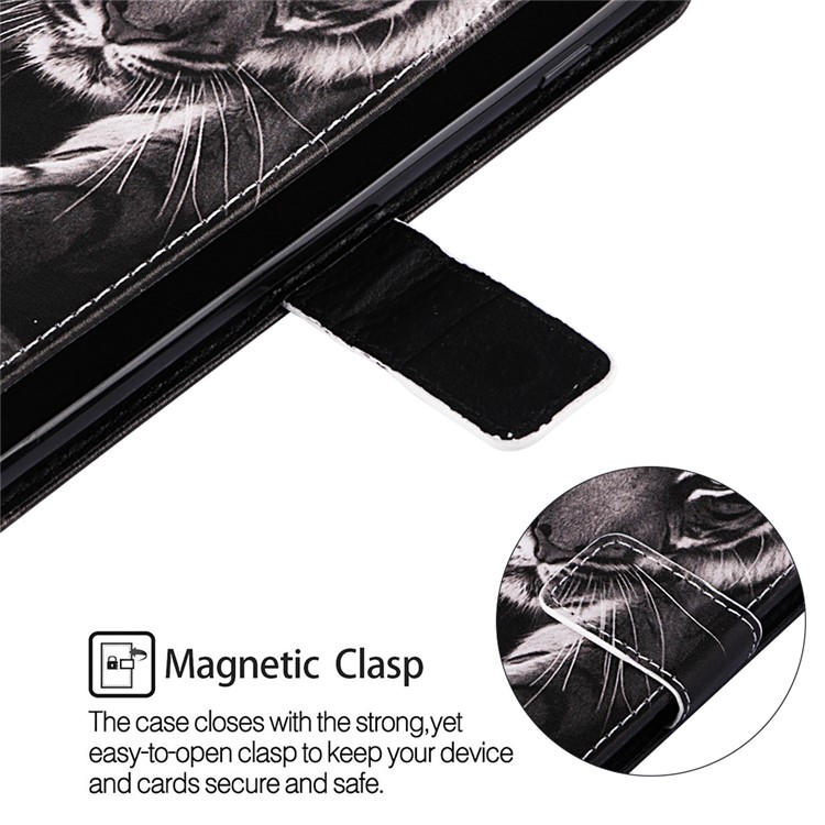 Pattern Printing Wallet Stand Leather Cover for Samsung Galaxy A50 / A50s / A30s - Tiger-5