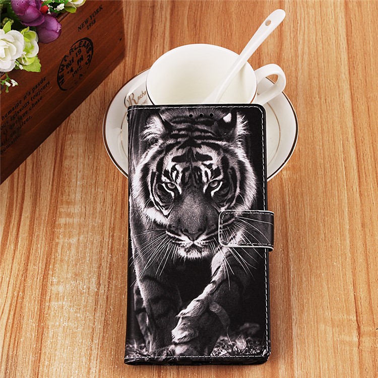 Pattern Printing Wallet Stand Leather Cover for Samsung Galaxy A50 / A50s / A30s - Tiger-8