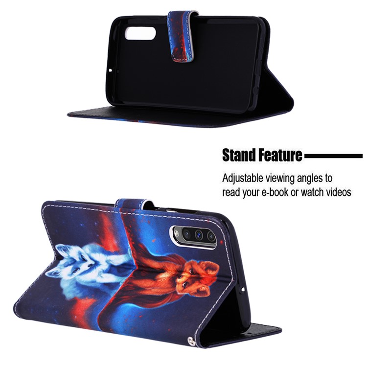Pattern Printing Wallet Stand Leather Cover for Samsung Galaxy A50 / A50s / A30s - Fox-4