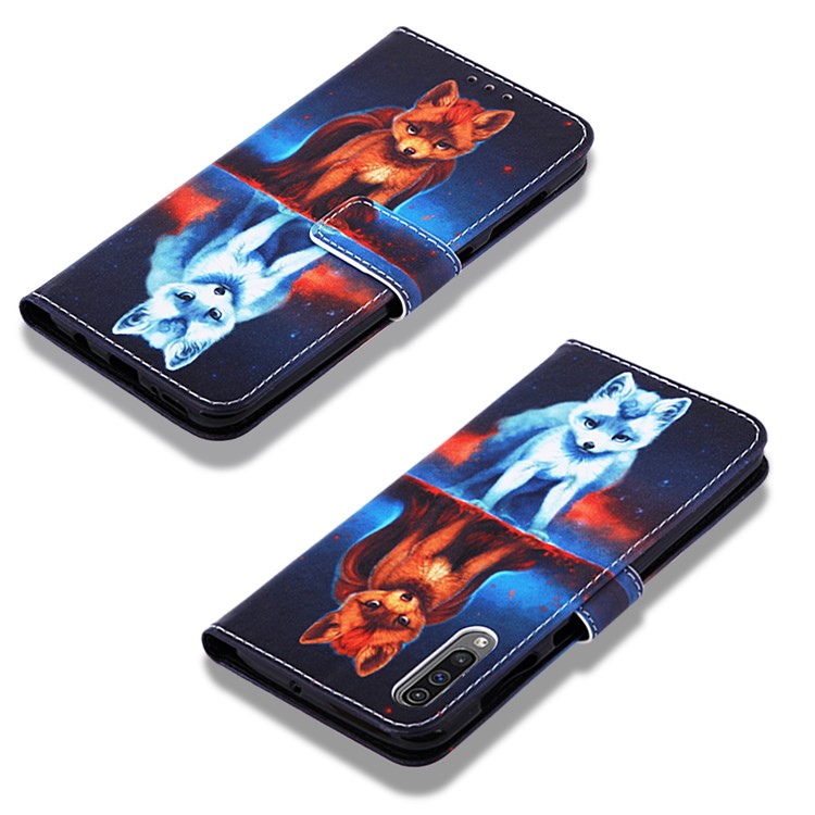 Pattern Printing Wallet Stand Leather Cover for Samsung Galaxy A50 / A50s / A30s - Fox-7