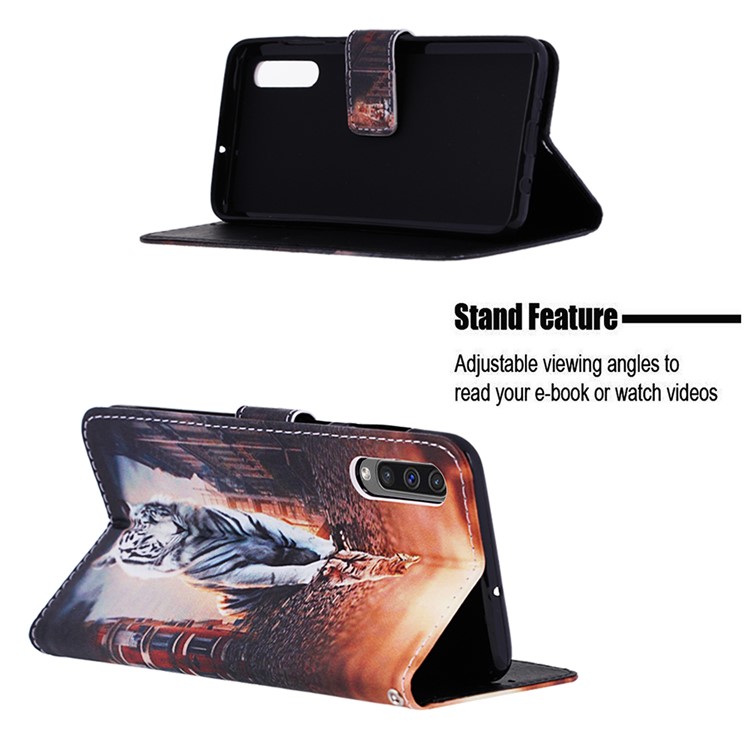 Pattern Printing Wallet Stand Leather Cover for Samsung Galaxy A50 / A50s / A30s - Reflection In The Water-4