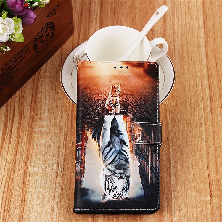 Pattern Printing Wallet Stand Leather Cover for Samsung Galaxy A50 / A50s / A30s - Reflection In The Water-8