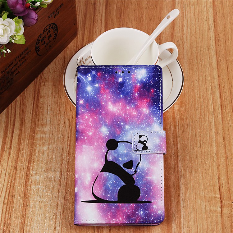 Pattern Printing Wallet Stand Leather Case for Samsung Galaxy A70 - Panda-8