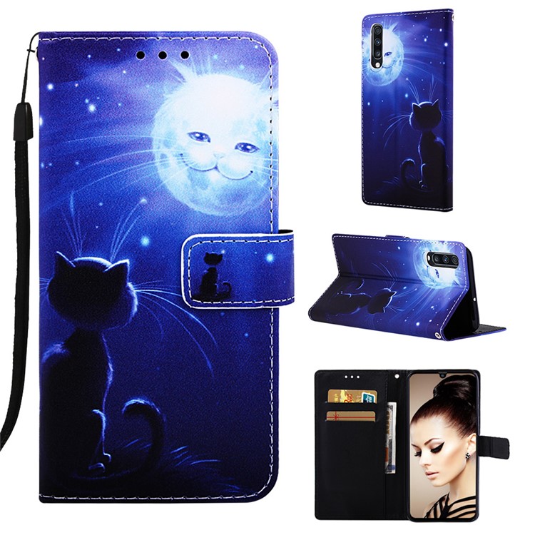 coque samsung a70 motif chat