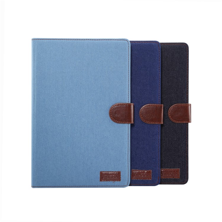 Jeans Cloth Leather Wallet Stand Protection Tablet Cover for Samsung Galaxy Tab S5e SM-T720 / T725 - Baby Blue-8