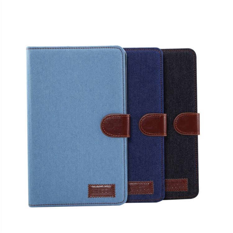 Jeans Cloth Leather Wallet Stand Protection Tablet Cover for Samsung Galaxy Tab A 8 (2019) - Baby Blue-8