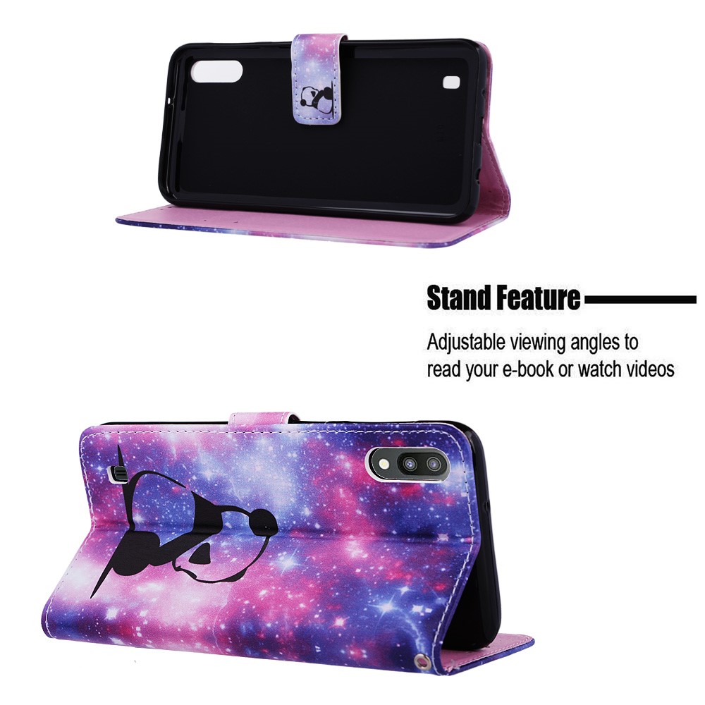 Pattern Printing Leather Wallet Case for Samsung Galaxy A10/M10 - Panda-4