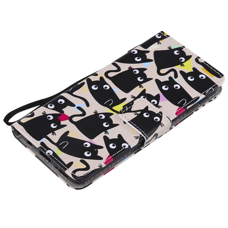 Pattern Printing Wallet Stand Leather Cover for Samsung Galaxy A40 - Cat-5