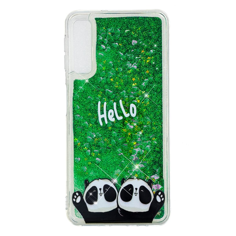 Embossment Pattern Quicksand TPU Cover for Samsung Galaxy A70 - Hello and Pandas-5