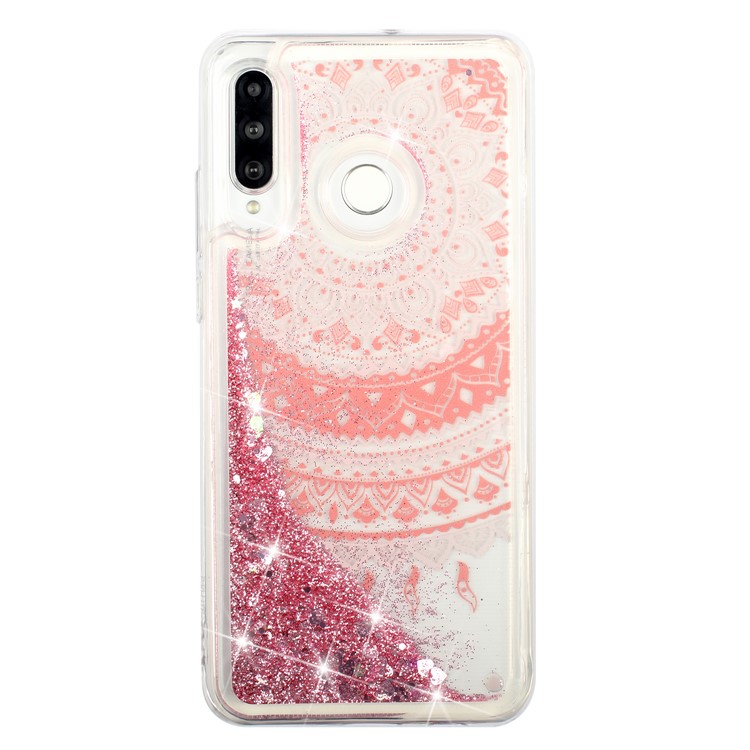 For Samsung Galaxy A60 Moving Glitter Powder Sequins Patterned TPU Protection Case - Mandala-2