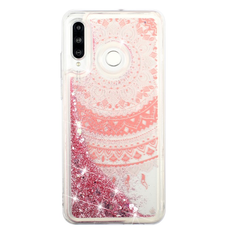 For Samsung Galaxy A60 Moving Glitter Powder Sequins Patterned TPU Protection Case -  Mandala-2