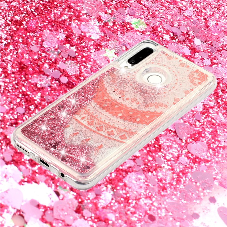 For Samsung Galaxy A60 Moving Glitter Powder Sequins Patterned TPU Protection Case -  Mandala-3