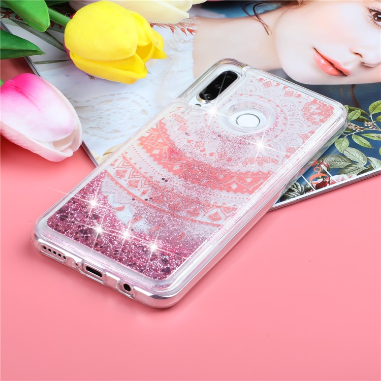For Samsung Galaxy A60 Moving Glitter Powder Sequins Patterned TPU Protection Case - Mandala-6