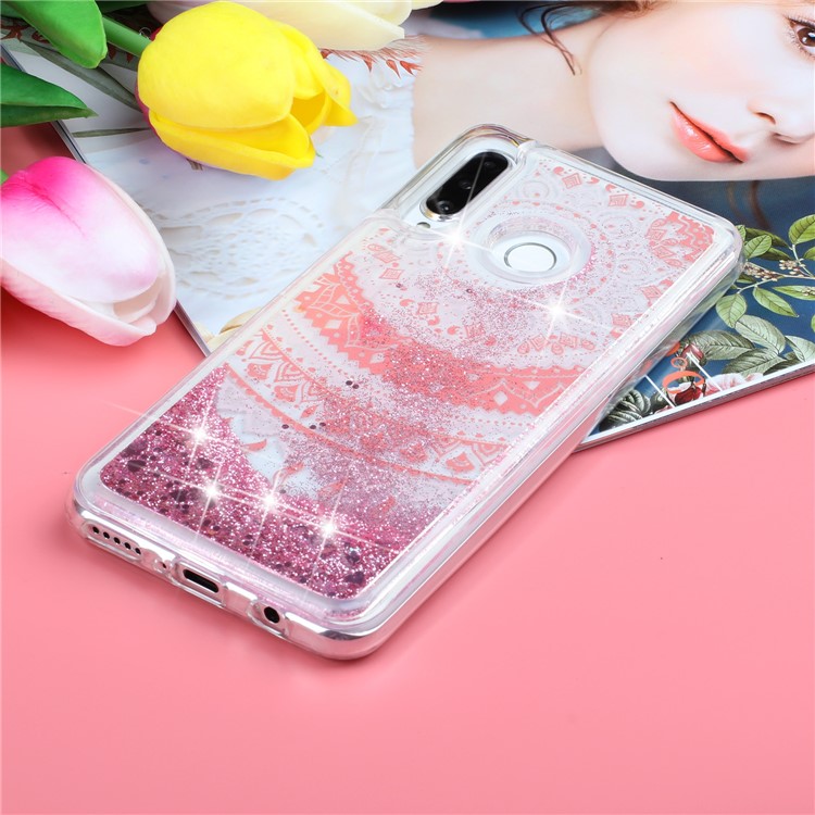 For Samsung Galaxy A60 Moving Glitter Powder Sequins Patterned TPU Protection Case -  Mandala-6