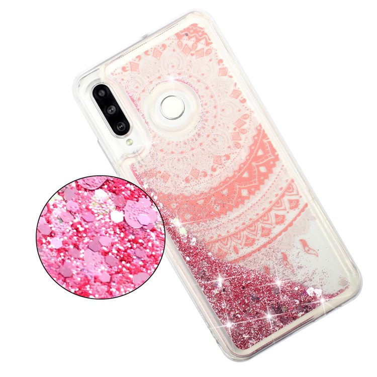 For Samsung Galaxy A60 Moving Glitter Powder Sequins Patterned TPU Protection Case -  Mandala-7